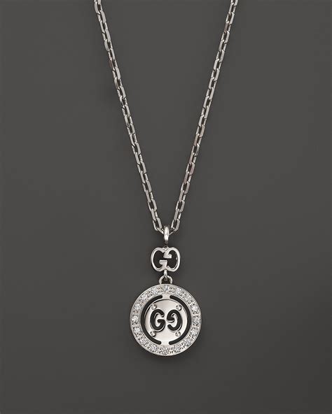 gucci white gold diamond necklace|Gucci gold jewellery necklace.